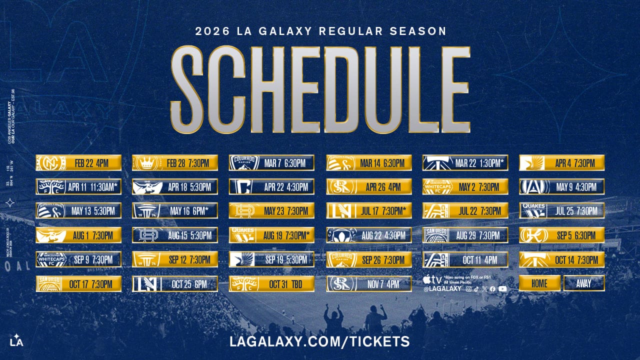 la galaxy schedule 2026