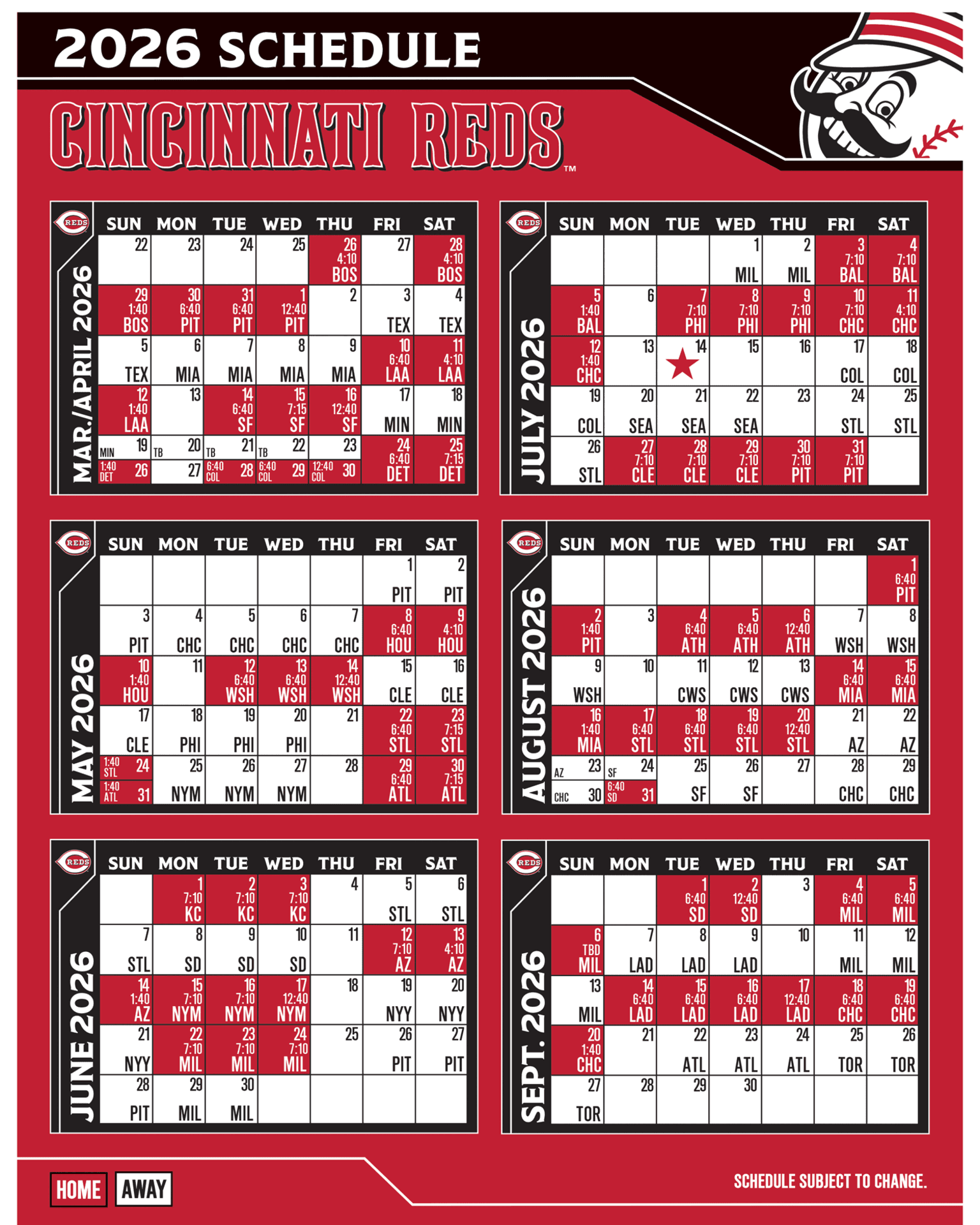 Cincinnati Reds 2026 Schedule Image 174 