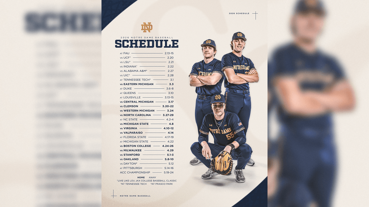 Notre Dame Baseball Schedule 2026 Image 498 