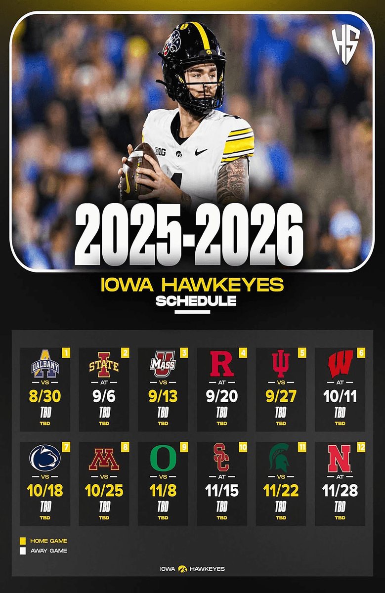 Iowa Hawkeyes 2026 Football Schedule Image 809 